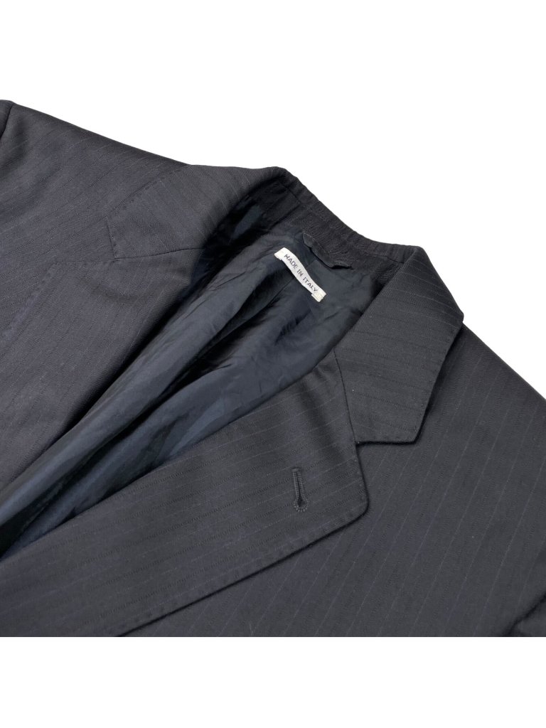 Giorgio Armani Men's 100% Wool 2-Button Blazer Navy Blue Stripe Italy 40r